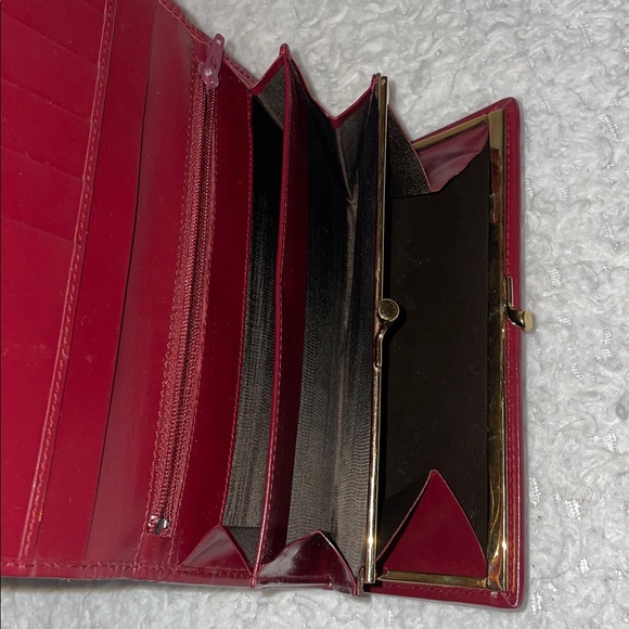 Gucci Vintage Rare Calf Pony Hair & Leather Oxblood Bi-fold Long Kisslock Wallet - Picture 12 of 14